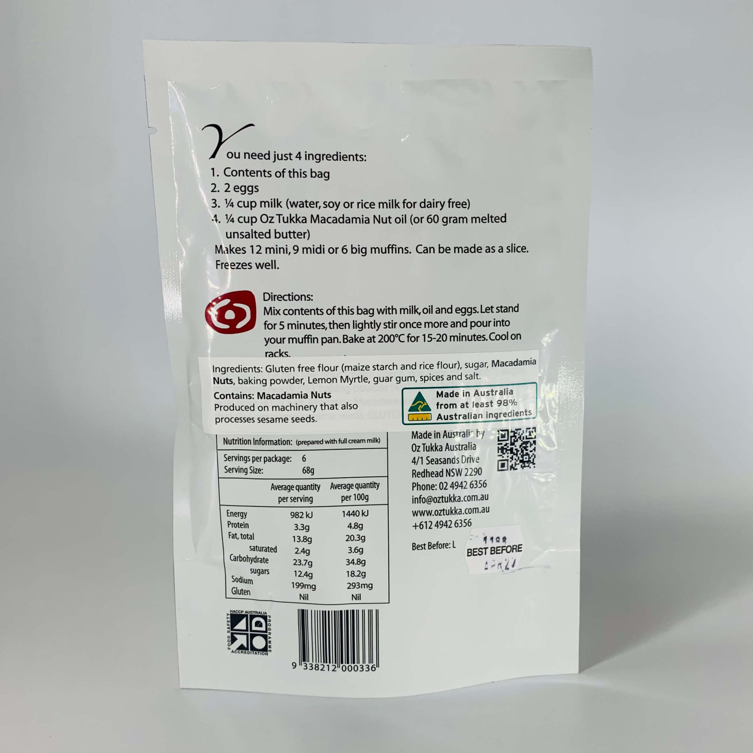 Muffin Mix - Lemon Myrtle Macadamia - Image 2