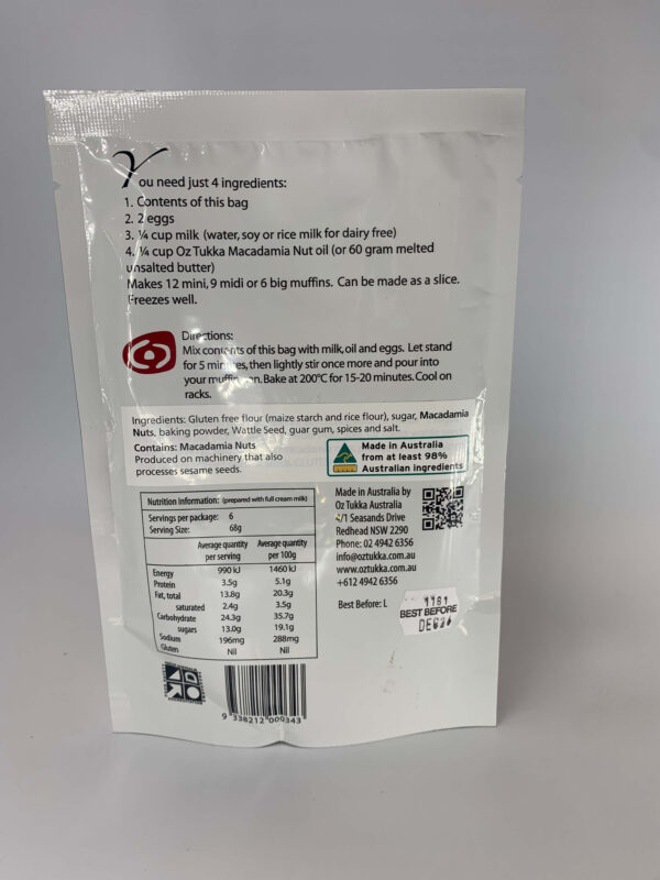 Muffin Mix - Wattleseed Macadamia Nut